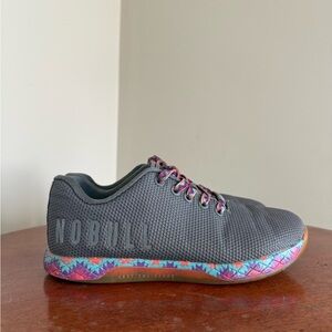 NOBULL SuperFabric Trainers Gray Aztec Sneakers Shoes Men’s 5.5 Women’s 7
